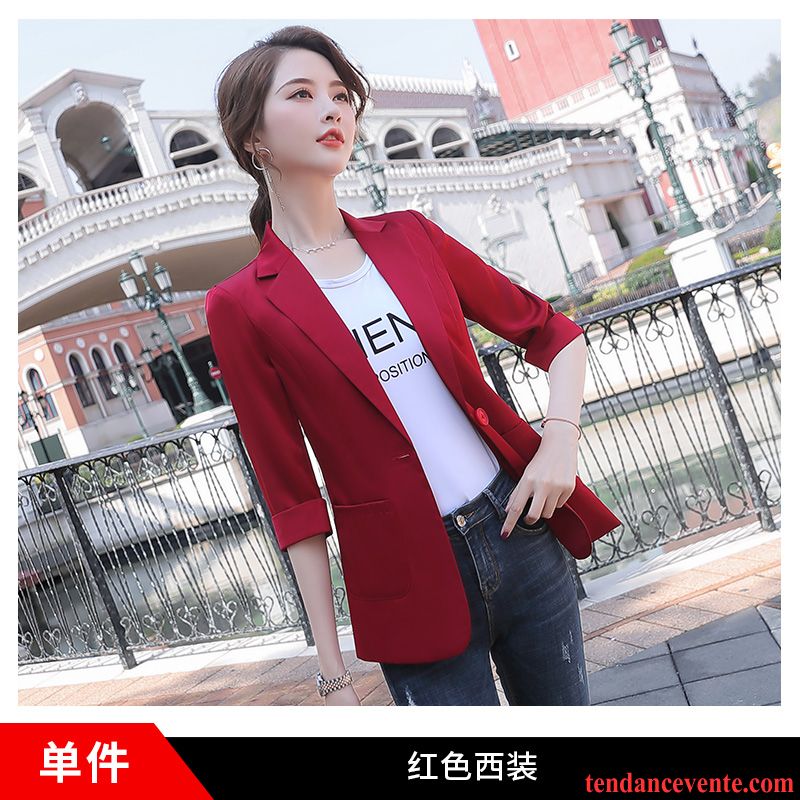 Blazer Femme Nervurées Pardessus Une Veste Dame Costume Slim Rose