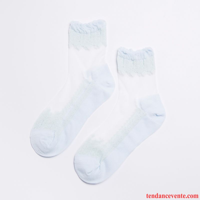 Chaussette Femme Dentelle Coton Milieu L'automne Chaussette De Noël Cristal Blanc