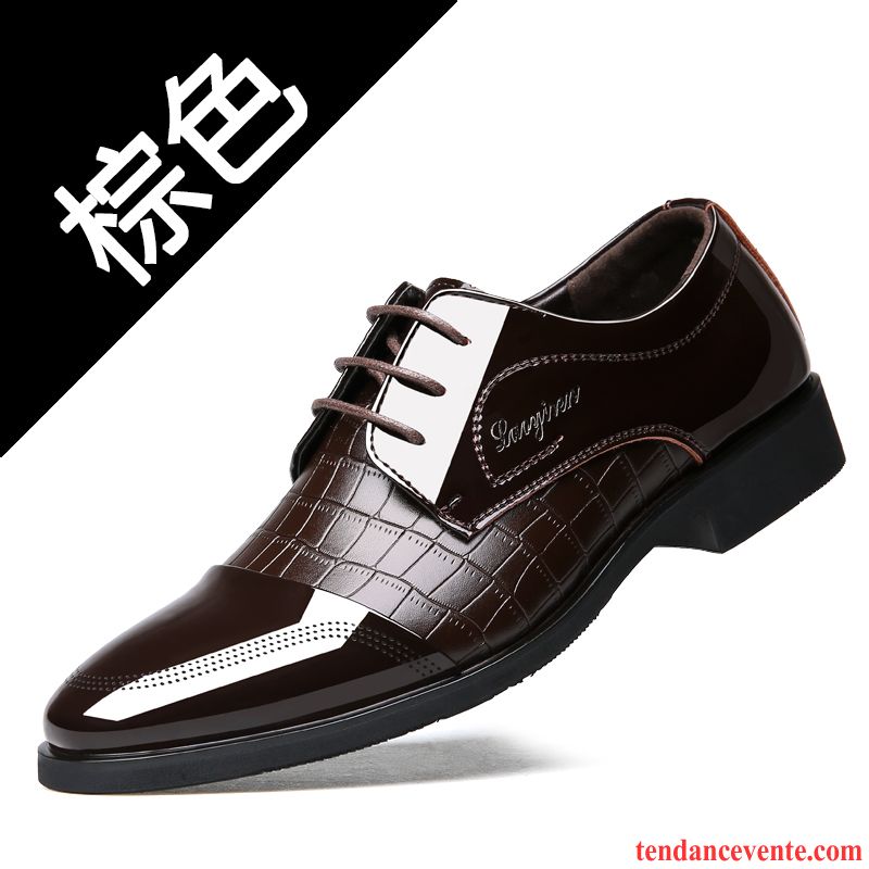 Derbies Hiver Homme Décontractée Cuir Véritable Homme Tendance Chaussures De Mariage Angleterre Printemps Entreprise Lavande