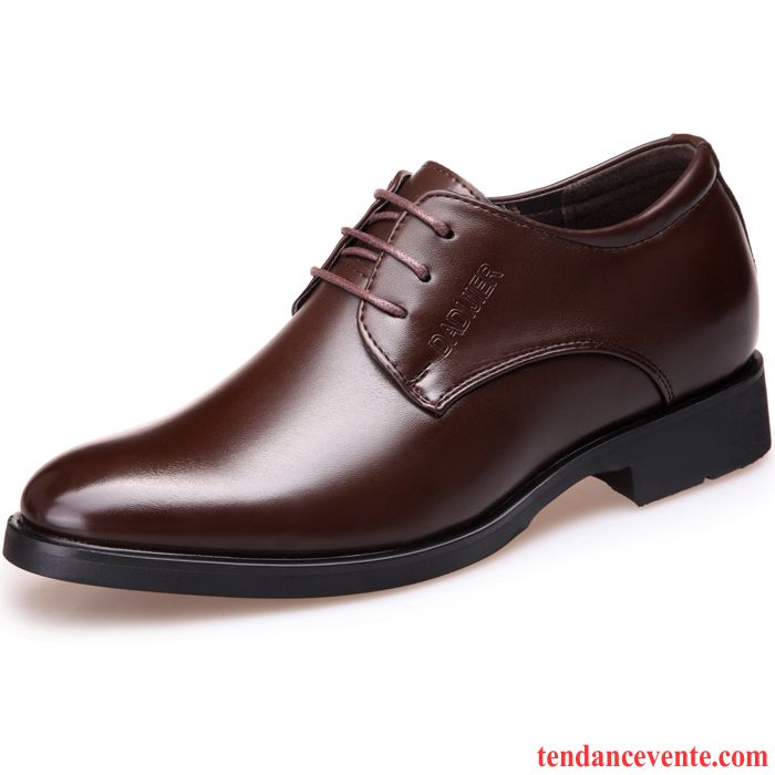 Derbies Rouges Homme Décontractée Homme Pointe Pointue Laçage Entreprise Tendance Chaussures De Mariage Été Augmenté Cuir Véritable Angleterre