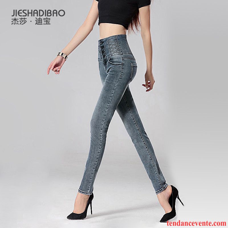 Jean Slim Femme Taille Basse Extensible Maigre Renforcé Clair Femme Pantalon Mince Forme Haute Cintrée Taillissime Plus De Velours Slim Vente