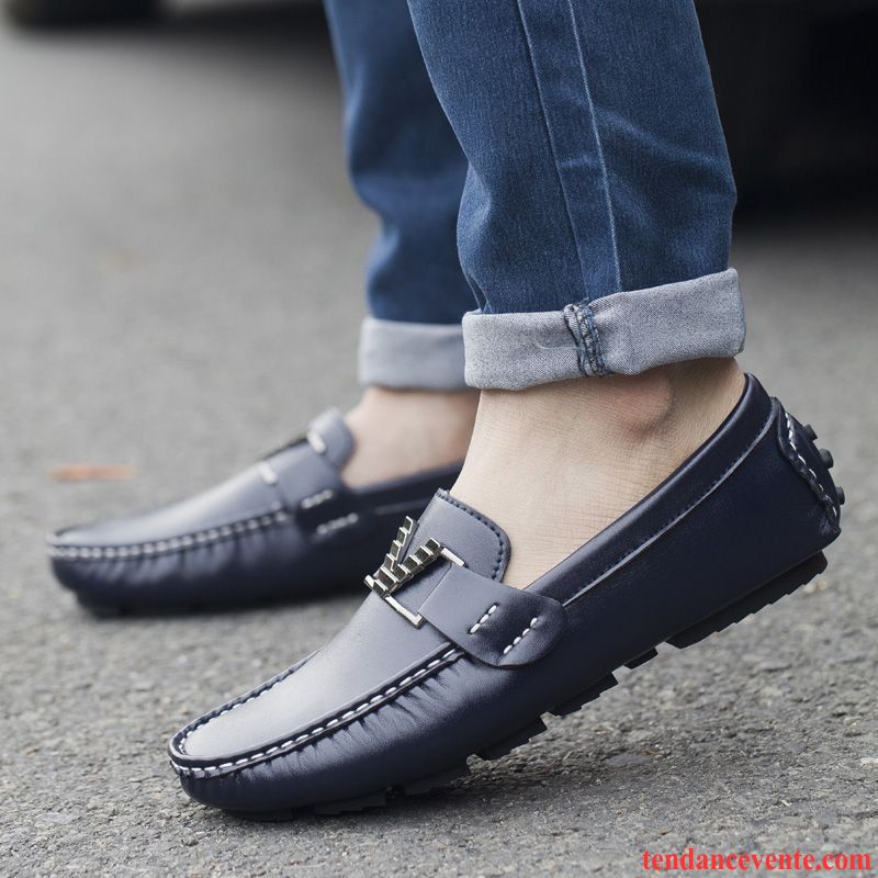 Mocassin Blanc Homme Pas Cher Slip-on Tendance Jeunesse Derbies Été Angleterre Homme Paresseux Tous Les Assortis Décontractée Tomate