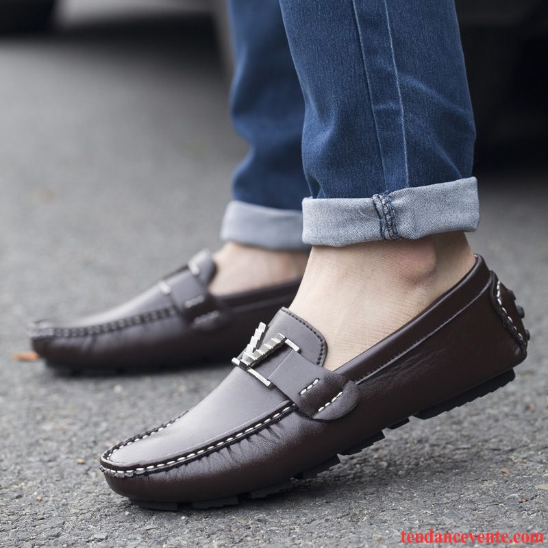 Mocassin Blanc Homme Pas Cher Slip-on Tendance Jeunesse Derbies Été Angleterre Homme Paresseux Tous Les Assortis Décontractée Tomate