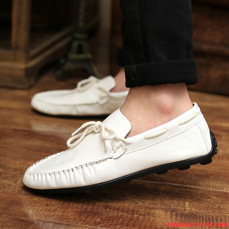 Mocassin Blanc Homme Pas Cher Slip-on Tendance Jeunesse Derbies Été Angleterre Homme Paresseux Tous Les Assortis Décontractée Tomate