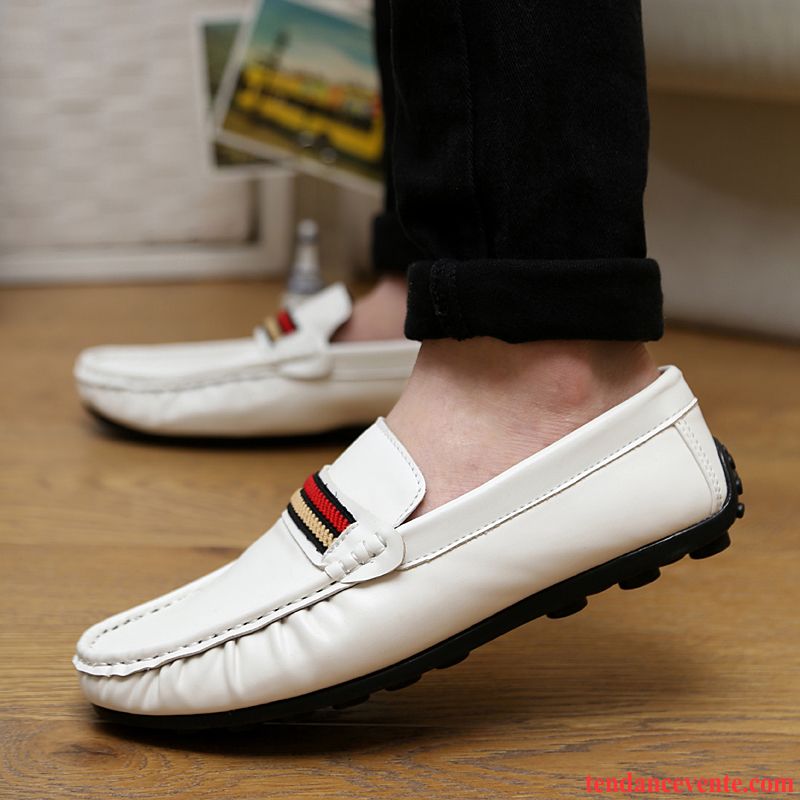 Mocassin Blanc Homme Pas Cher Slip-on Tendance Jeunesse Derbies Été Angleterre Homme Paresseux Tous Les Assortis Décontractée Tomate