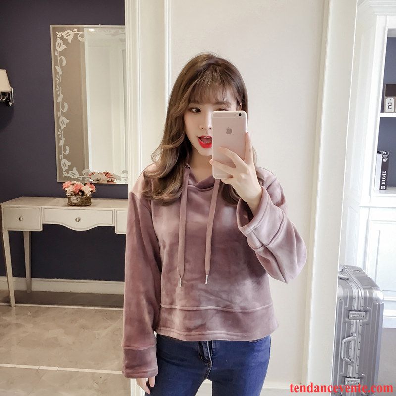 Sweat À Capuche Femme Baggy Vêtements D'hiver Ultra Hoodies Longues Pardessus Violet Or