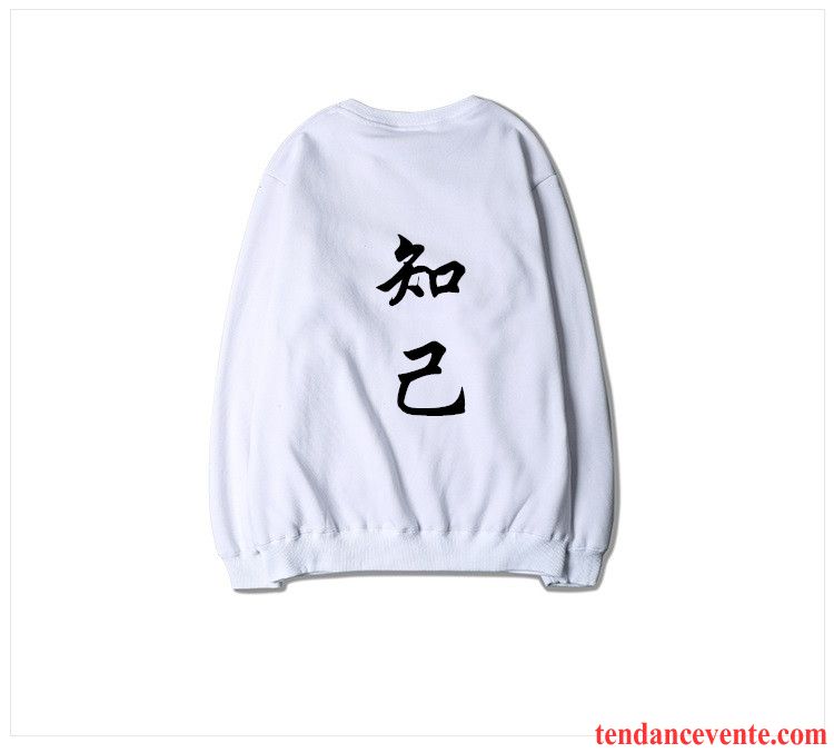 Sweat À Capuche Femme Fantaisie Baggy Personnalité Pardessus Hoodies Col Rond Blanc